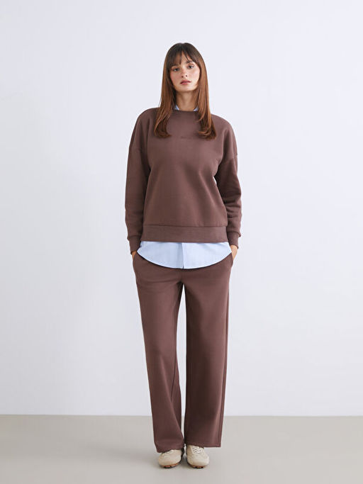 Nak??l? Oversize Kad?n Kal?n Sweatshirt