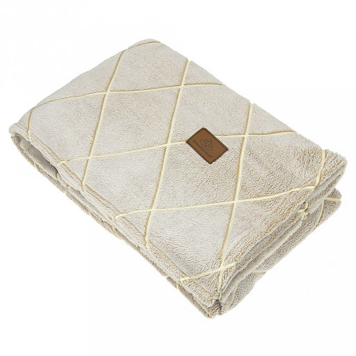 Плед/покрывало 240х200см "Ромбы, беж", велсофт "Bamboo" набивной, полиэстер 100%, плотность 260г/м2, упаковка: 20х33см пояс бумажный, "Домашняя мода" (Россия)