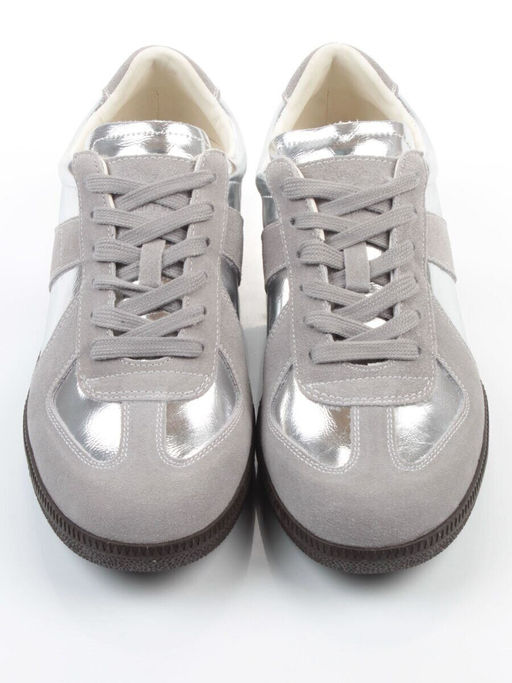 03-2106-2 DK. GREY/SILVER Кеды женские (натуральная кожа) - Фабричный китай фото 10