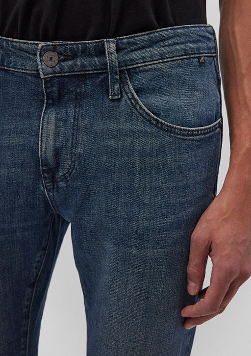 James Mavi Pro Puslu Vintage Koyu Mavi Jean Pantolon  фото 5