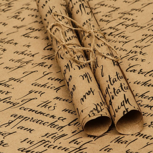 Цена за 2 шт. Бумага упаковочная, крафт «Рукопись», 70×100 см, 1 лист