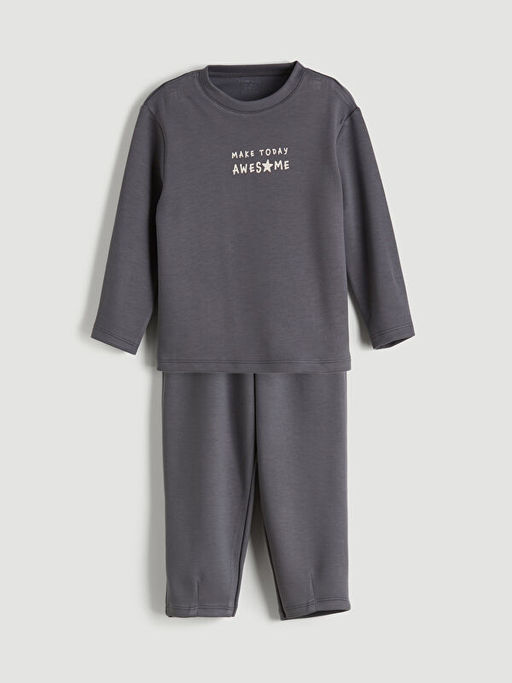 Bisiklet Yaka Erkek Bebek Sweatshirt ve E?ofman Alt 2li