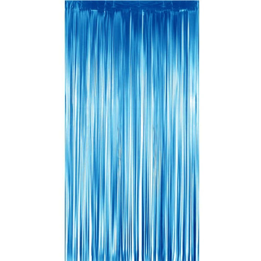 Цена за 2 шт. Занавес фольгированный "Дождь" ш1м, в2м (матовый), Голубой