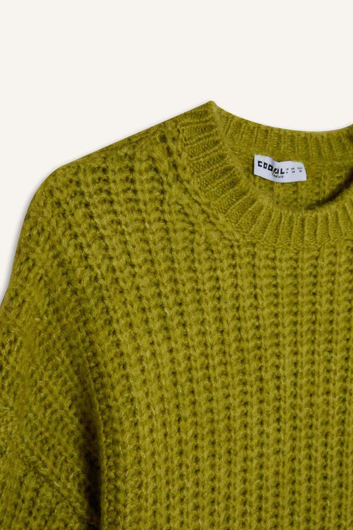 Крутой вязаный свитер оверсайз с широким кроем и круглым вырезом - Defacto фото 8