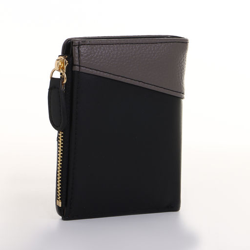 Кошелёк женский на кнопке, 11.5×2×9 см, комбинированный, серый