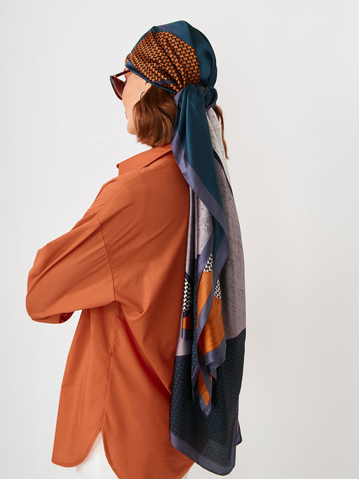 Большой, мягкий, тонкий и очень нежный двусторонний палантин с рисунком - Tantino фото 9