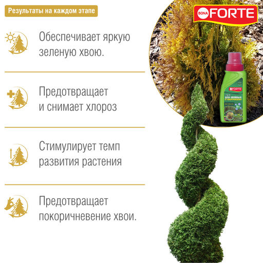 Средство жидкое 4 в 1 от покоричневения хвои "Bona Forte" Радуга фл.285мл