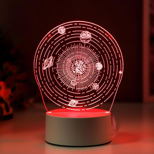 Светильник 3D RISALUX «Космос», LED-ночник, RGB, от сети, 9.5×13×17.5 см