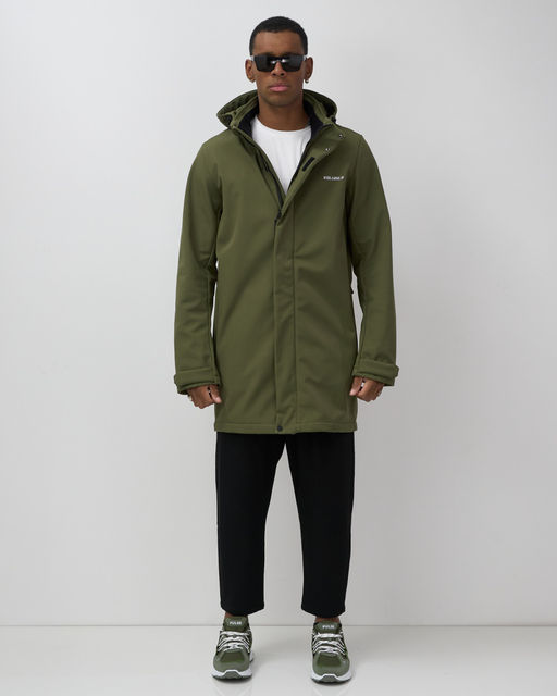 Парка спортивная мужская с капюшоном softshell цвета хаки 9565Kh - Mtforce фото 8