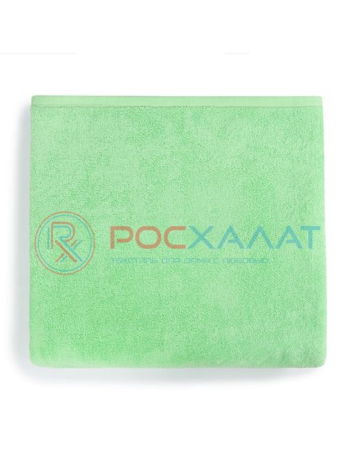 Махровое полотенце без бордюра салатовое ПМ-48 50х90