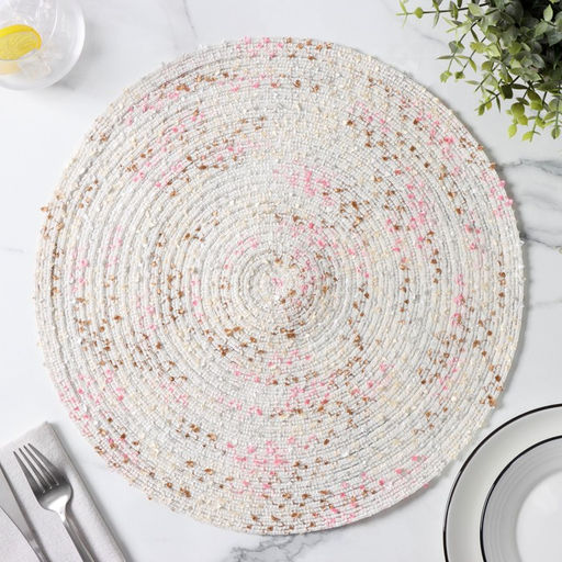 Цена за 12 шт. Салфетка сервировочная на стол Доляна Серпантин, d=38 см, цвет белый  фото 2