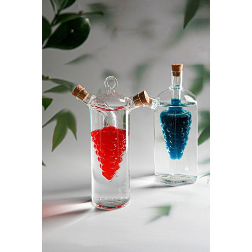 Бутыль для соусов и масла 2 в 1 «Фьюжн. Виноград», 300/50 мл, 11×6.5×18 см, стекло