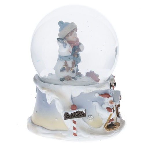 Фигурка декоративная "Снеговик" в стекл шаре (муз, вьюга, АААх3, н/п), L11 W11 H14 см