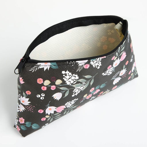 Цена за 3 шт. Косметичка-пенал на молнии, плоская, с рисунком, чёрная - Simaland фото 3