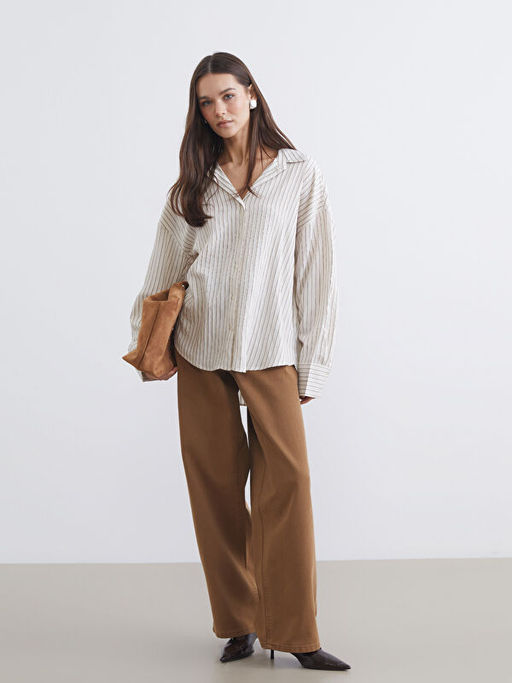 ?izgili Oversize Kad?n G?mlek