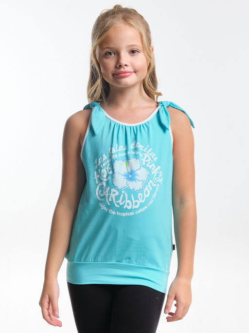 Футболка-топ UD 0359 голубой/белый кант - Mini maxi фото 4