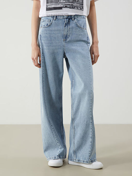 Wideleg Kad?n Jean Pantolon