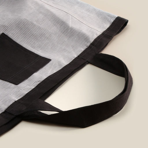 Сумка изо льна двухсторонняя SL HOME Linear bag, 67×35 см