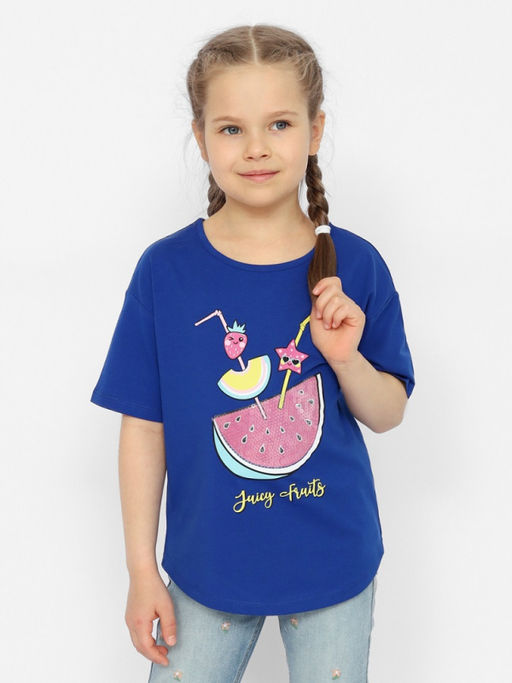 CRB wear/CSKG 63651-41 Футболка для девочки,темно-синий/Ex.Cherubino