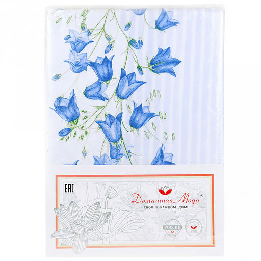 "Колокольчики" Скатерть 220х145см, длина стола до 180см, на 8-10 персон, хлопок "Премиум" 186г/м2, "Домашняя мода" (Россия)