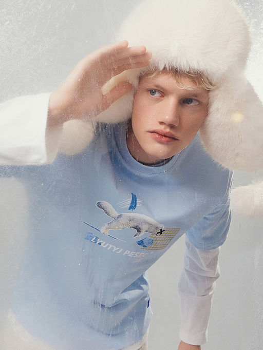 Футболка мужская голубая с принтом Lyutyj pesec* trash only - Mark formelle фото 2