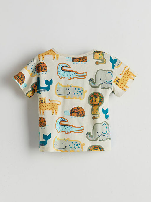 Dinozor Bask?l? Erkek Bebek Ti??rt ve ?ort 2li