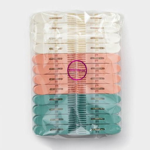 Прищепки для белья Доляна, 24 шт, 71,5 см, ширина низа 4,5 см  фото 5