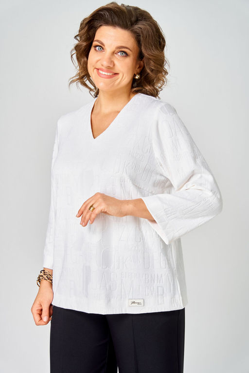 Блуза БелЭльСтиль 880 белый принт