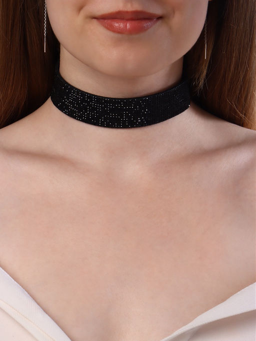 Чокер Грация искр средний, цвет чёрный, L=31 см