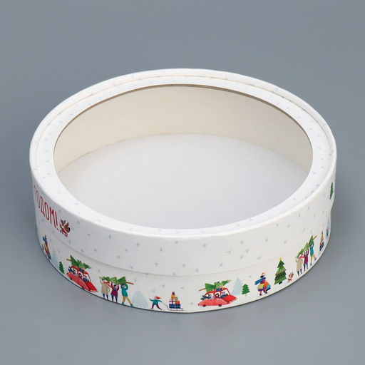 Коробка для макарун тубус с окном «С Новым годом», 20×20×5 см