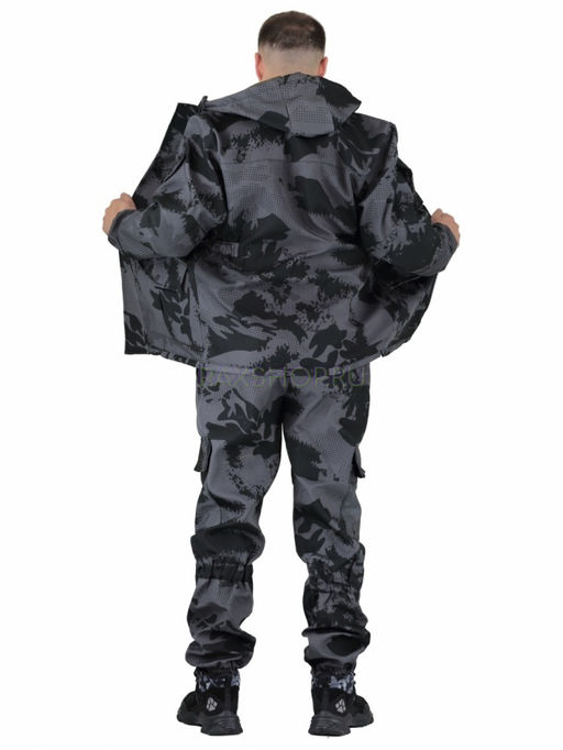 Удлиненный утепленный демисезонный костюм Forest trail Grey для активного отдыха (горка на флисе) - Rax фото 8