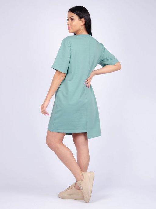 Платье "Фрида" эвкалипт, футер с лайкрой