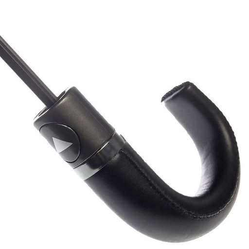 Зонт Arman U718 полуавтоматический чёрный ,ЭКО кожаная ручка крюк - Family фото 3