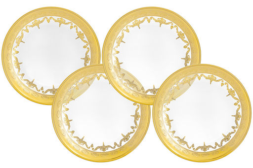 Тарелка суповая, 21,5х3 см, 4 шт, стекло, золотистая, Versailles