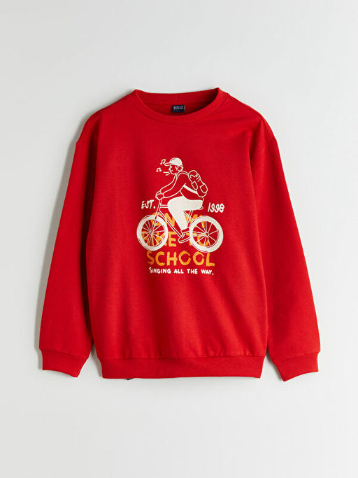 Bisiklet Yaka Erkek ?ocuk Sweatshirt