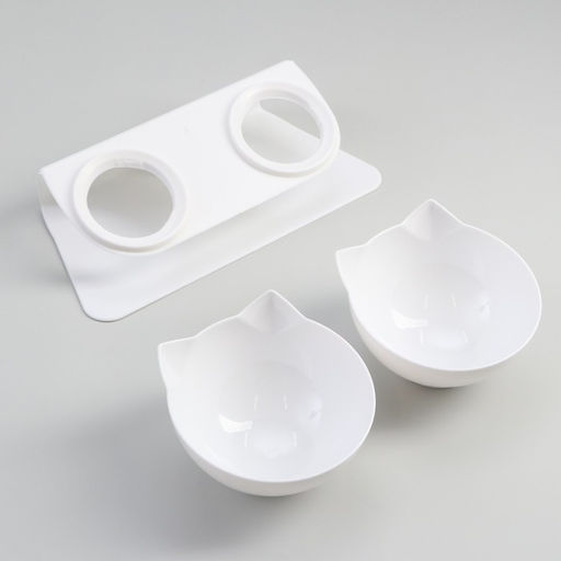 Миски пластиковые на белой подставке 27.51415 см белые - Пижон фото 5