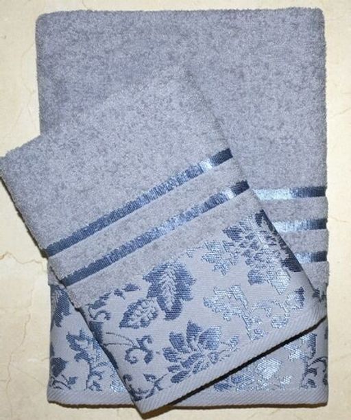 Набор махровых полотенец Дуэт-серый 2 шт ( 50*90 см,70*140 см) хлопок 100% - Лен поволжья фото 3