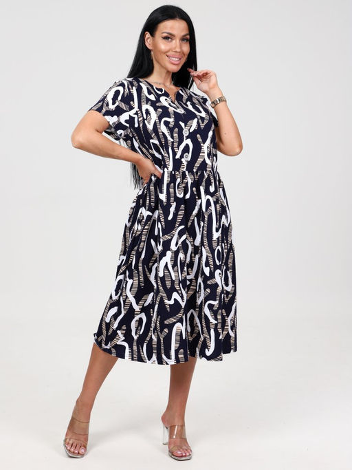 750 ЖЕНСКОЕ ПЛАТЬЕ (Темно-синий) - А-дина фото 2