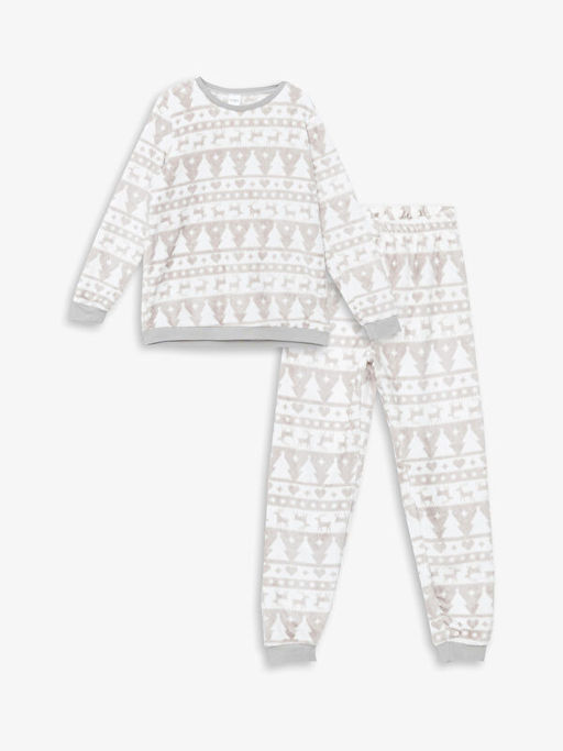 Bisiklet Yaka Pel?? K?z ?ocuk Pijama Tak?m?