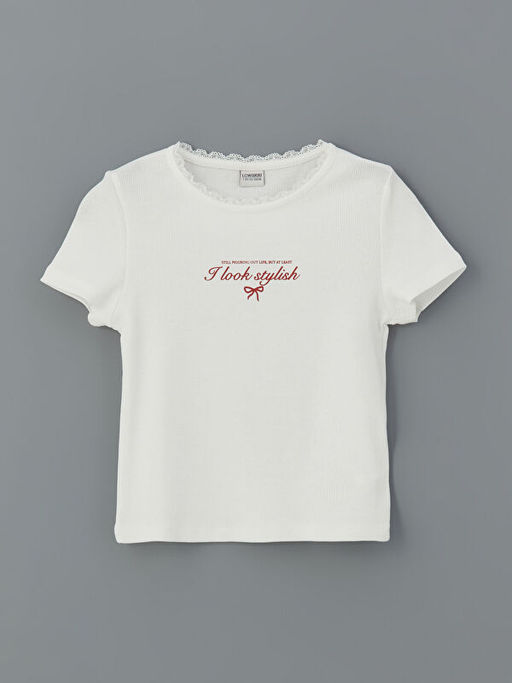 Bisiklet Yaka K?z ?ocuk Ti??rt