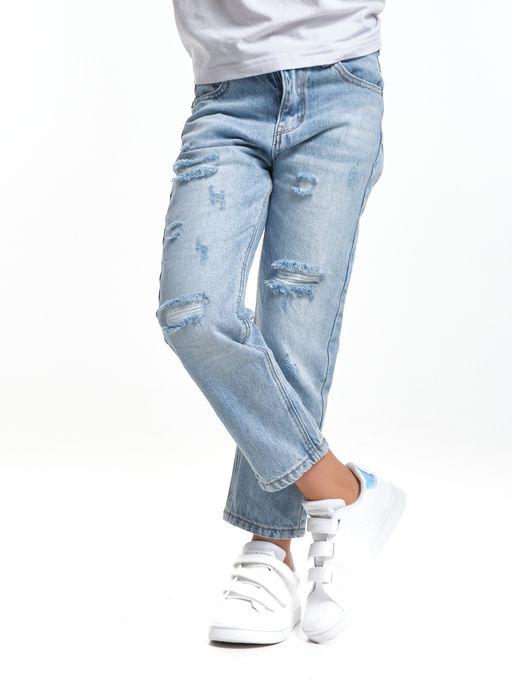 Детские джинсы 33-1029 голубой - Mini maxi фото 4