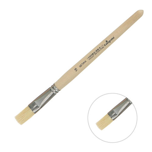 Цена за 4 шт. Кисть для рисования, щетина, № 16, Calligrata, плоская, деревянная ручка