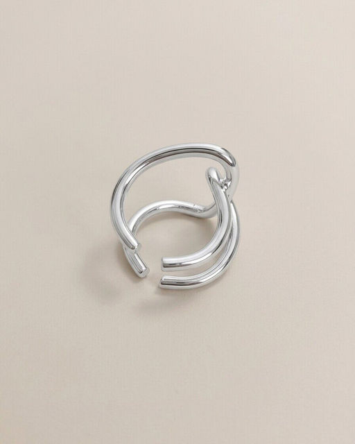 Кольцо с белым серебрением