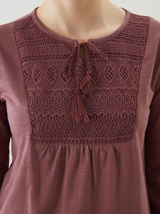 Ba?lamal? Yaka Nak??l? Kad?n Bluz