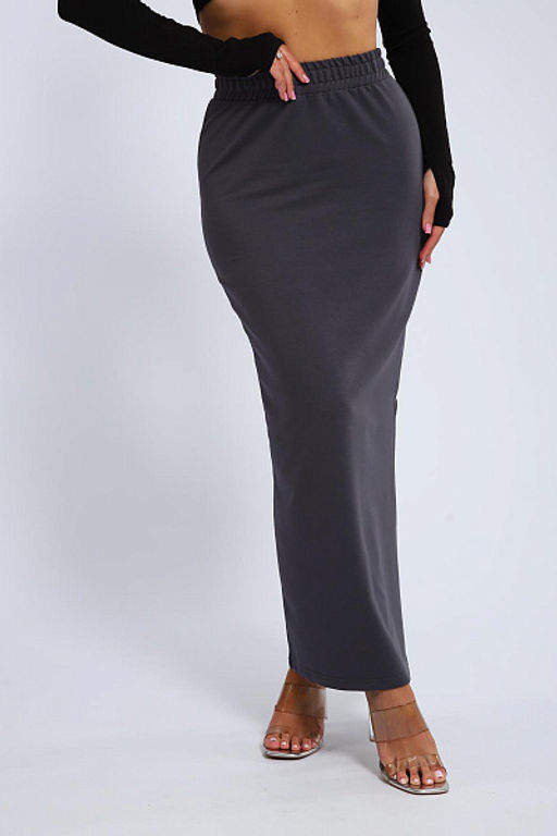 Юбка, футер (01056, черный макси) - Плиона фото 62