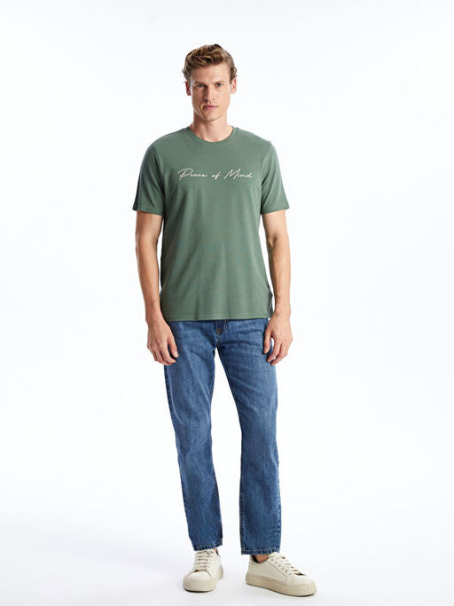 Bisiklet Yaka K?sa Kollu Bask?l? Pike Erkek Ti??rt