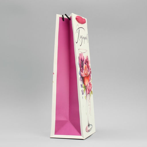 Пакет под бутылку Бокал, 36 х 13 х 10 см - Дарите счастье фото 4