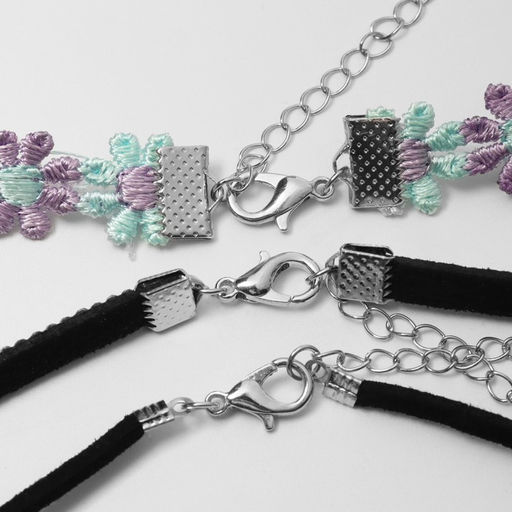 Чокер Трио цветы и бант (набор 3 шт.), цветной, 32 см - Queen fair фото 3