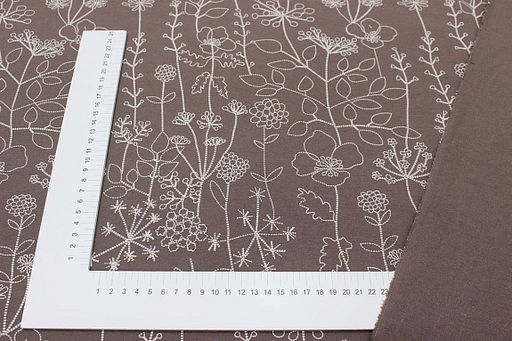 Теплый хлопок Флора - пунктир цв.коричнево-лиловый винтаж, ш.1.50м, хлопок-100%, 160гр/м.кв - Купава фото 4