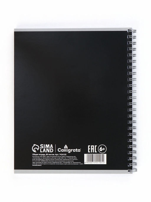 Тетрадь 80 листов, в клетку, на гребне Bear